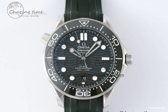 0316 Seamaster Diver 300M ZF 1:1 Best Edition Green Ceramic Green Dial on Green Rubber Strap A TravelReady 7823